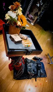 Human furniture leather bondage electro stimulation play mistress dominatrix BDSM